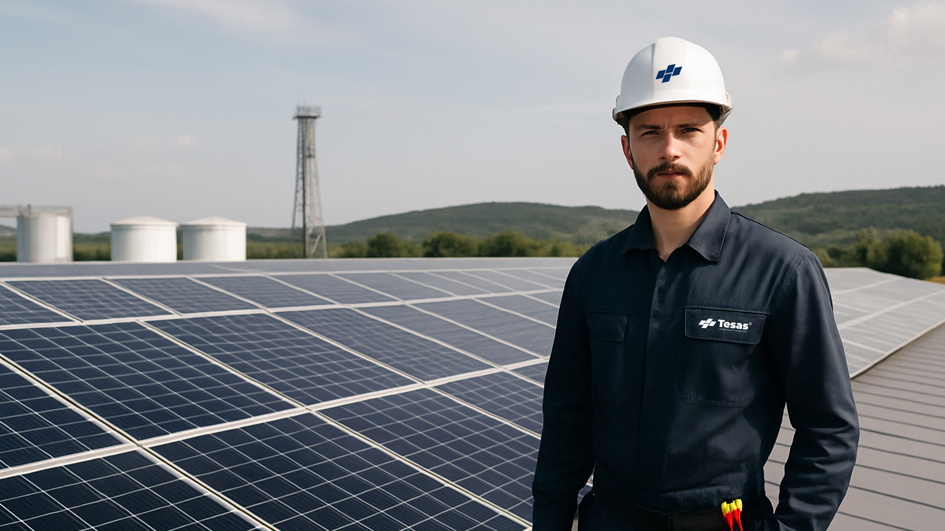 Equipo técnico de TESAS trabajando en instalación solar